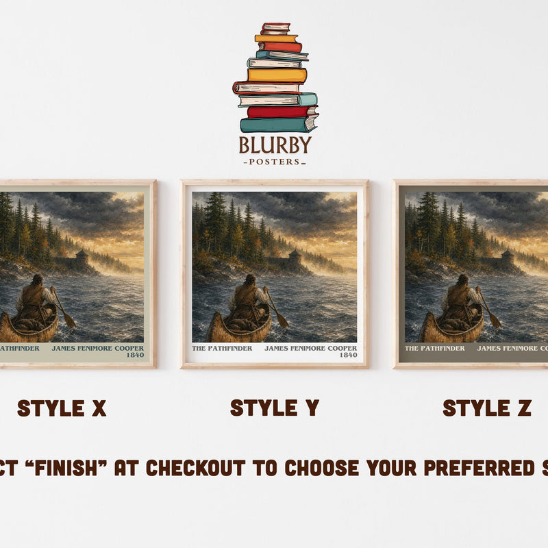 The Pathfinder literary print in frame leaning in hallway – historical fiction wall art