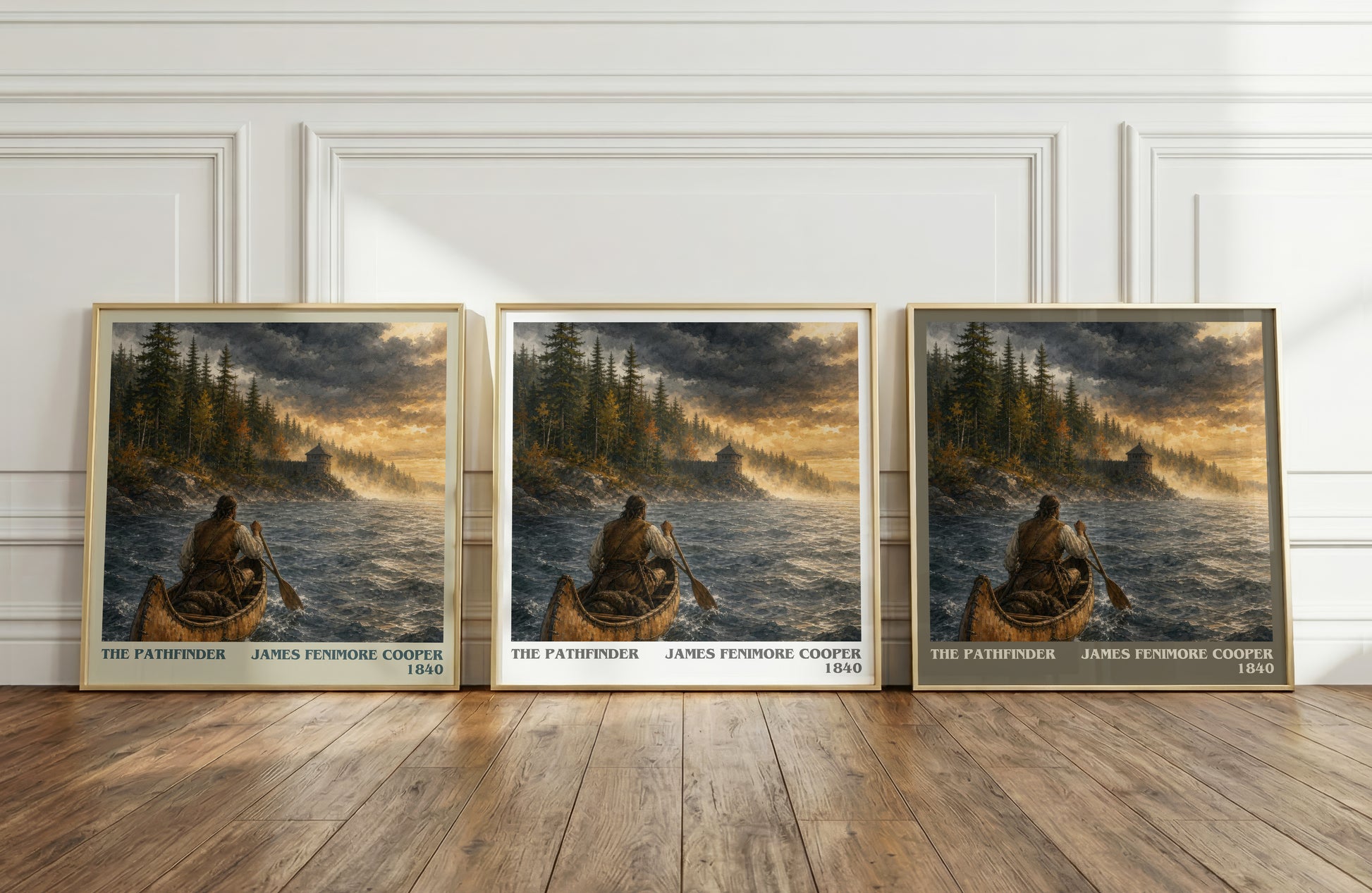 The Pathfinder literary art print colour and style options – James Fenimore Cooper book art