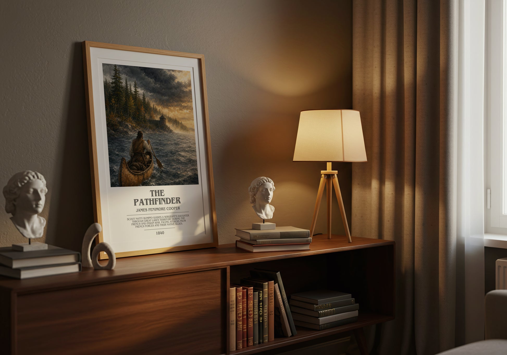 The Pathfinder bookish book poster framed on wall – historical fiction wall art