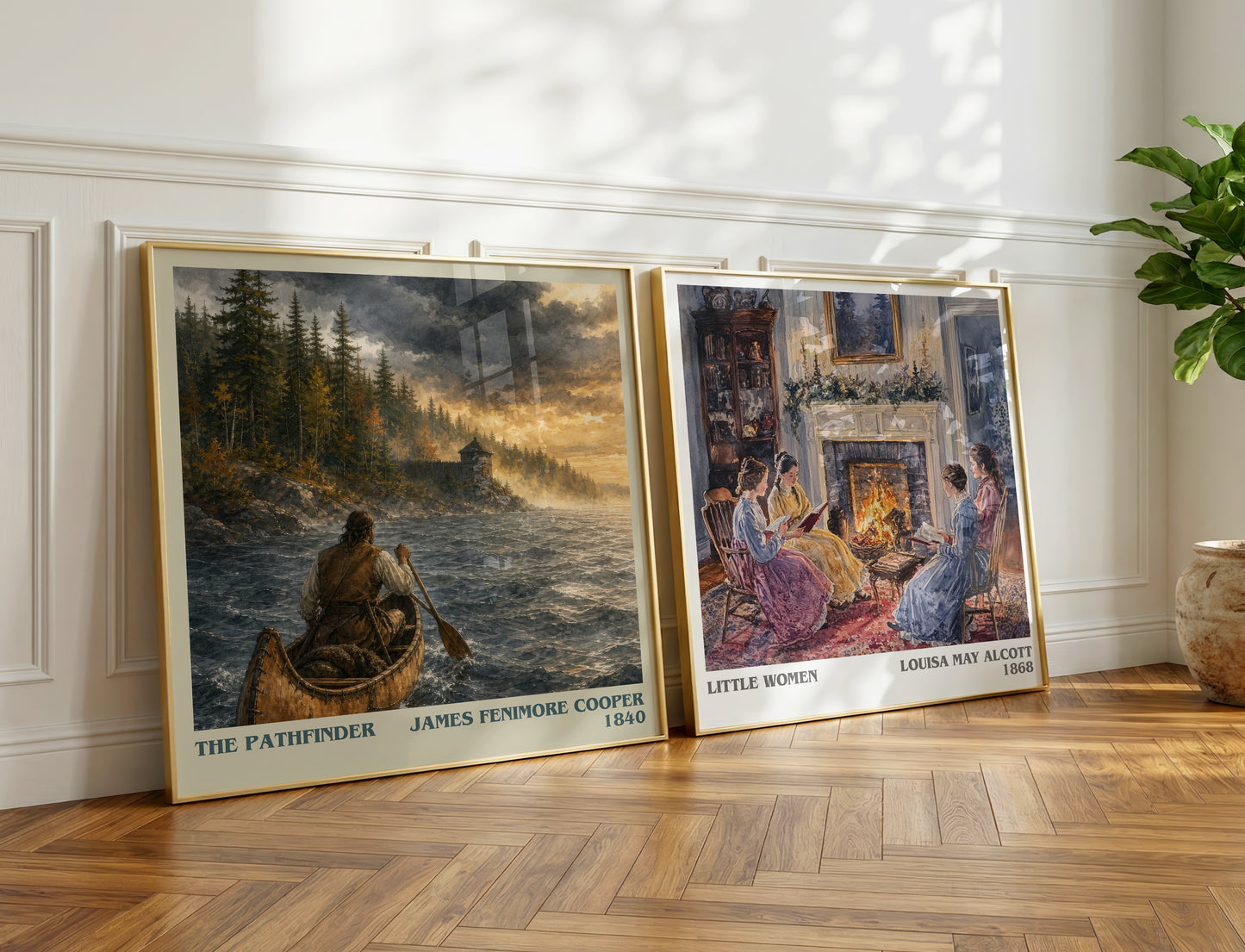 The Pathfinder literary print on bookshelf – James Fenimore Cooper fan gift