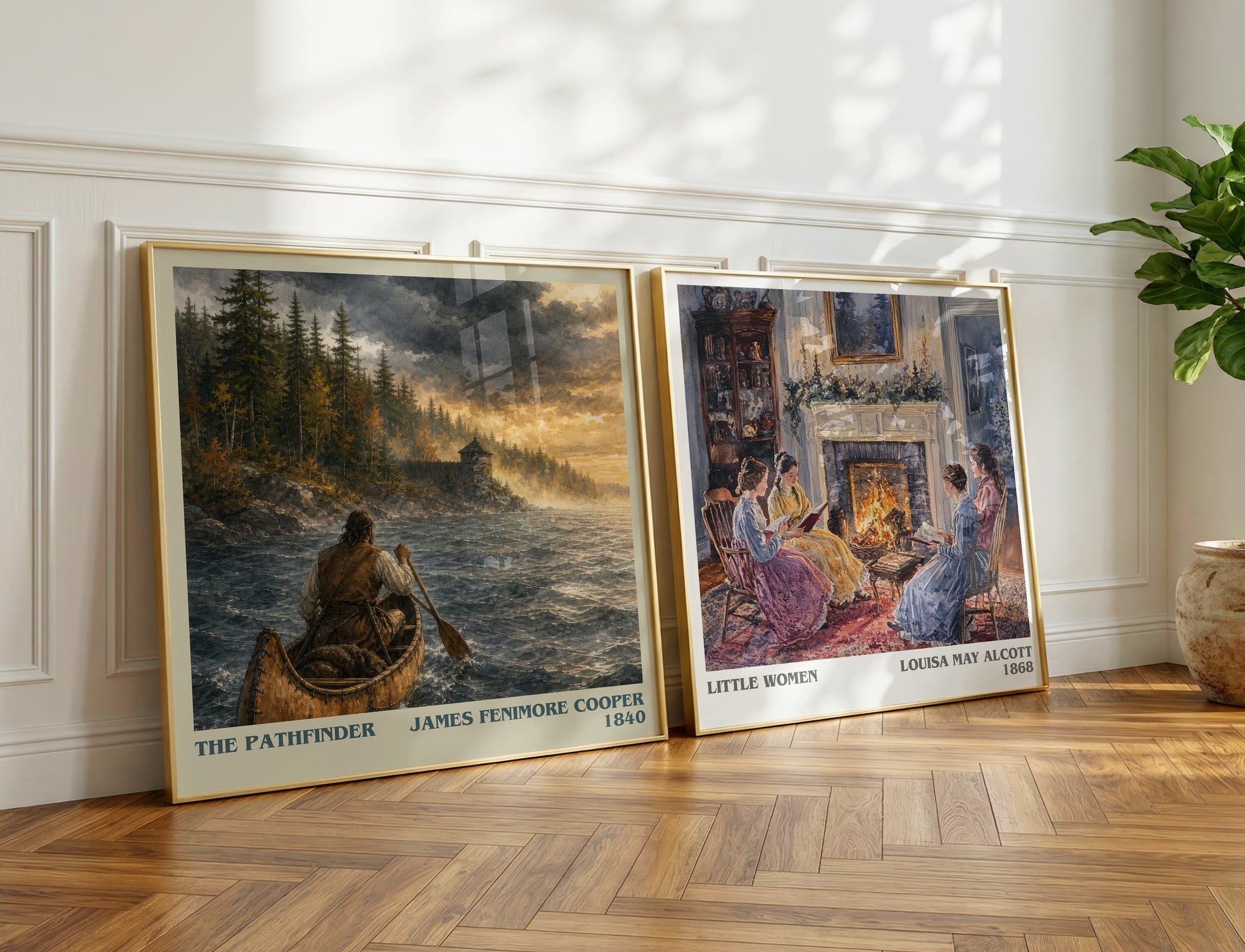 The Pathfinder literary print on bookshelf – James Fenimore Cooper fan gift