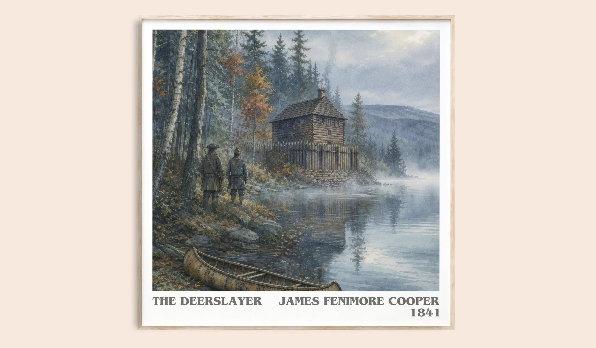 The Deerslayer literary book poster by James Fenimore Cooper – framed literary art print