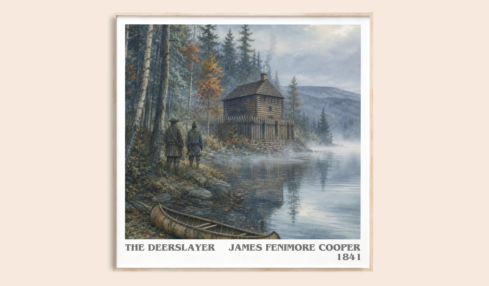 The Deerslayer literary book poster by James Fenimore Cooper – framed literary art print