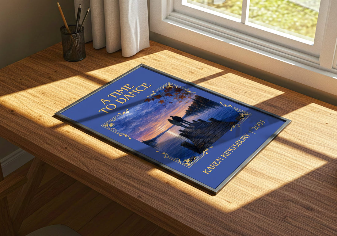 A Time to Dance Classic Book Art Print by Karen Kingsbury – print on a sunlit desk