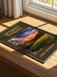 Between Sundays Classic Book Art Print by Karen Kingsbury – print on a sunlit desk