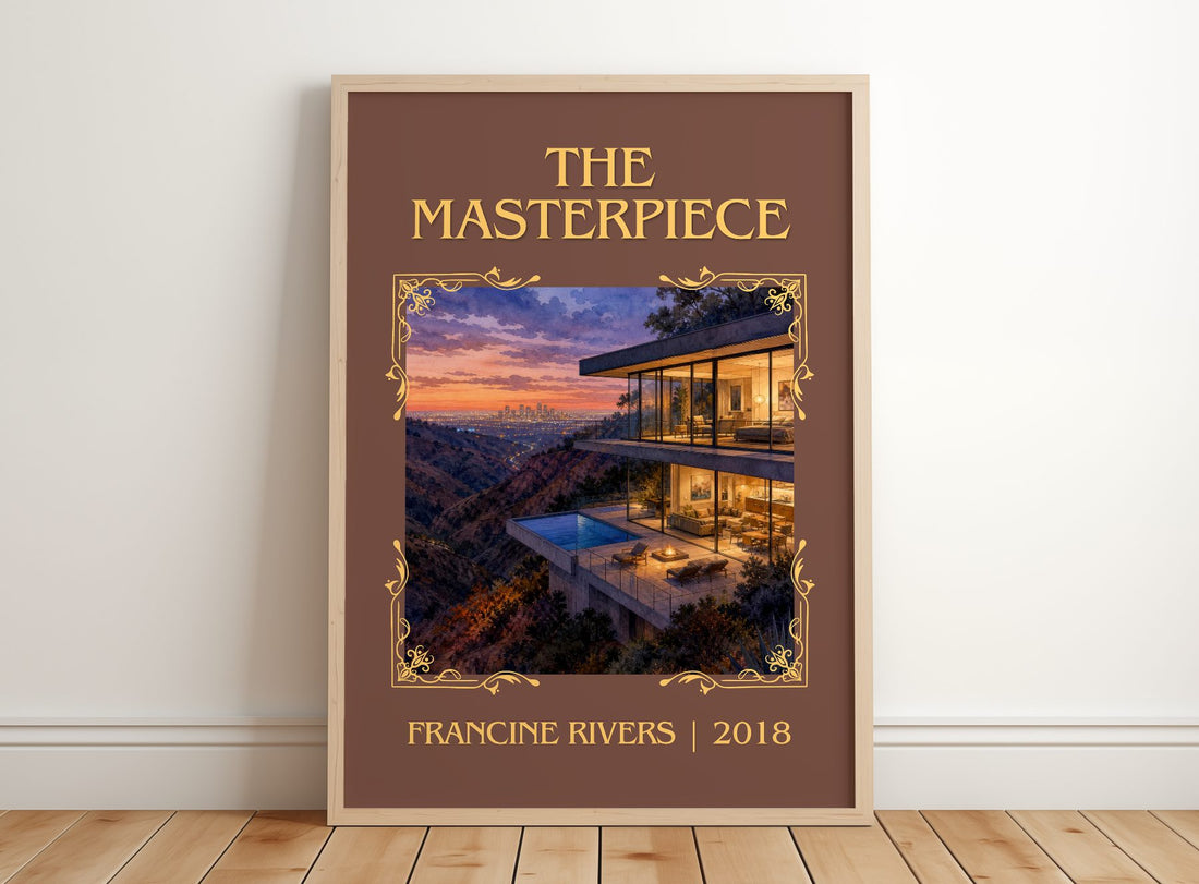 The Masterpiece Classic Book Art Print by Francine Rivers – framed print leaning on a wooden floor