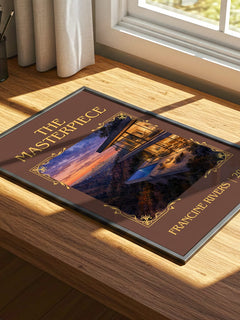 The Masterpiece Classic Book Art Print by Francine Rivers – print on a sunlit desk