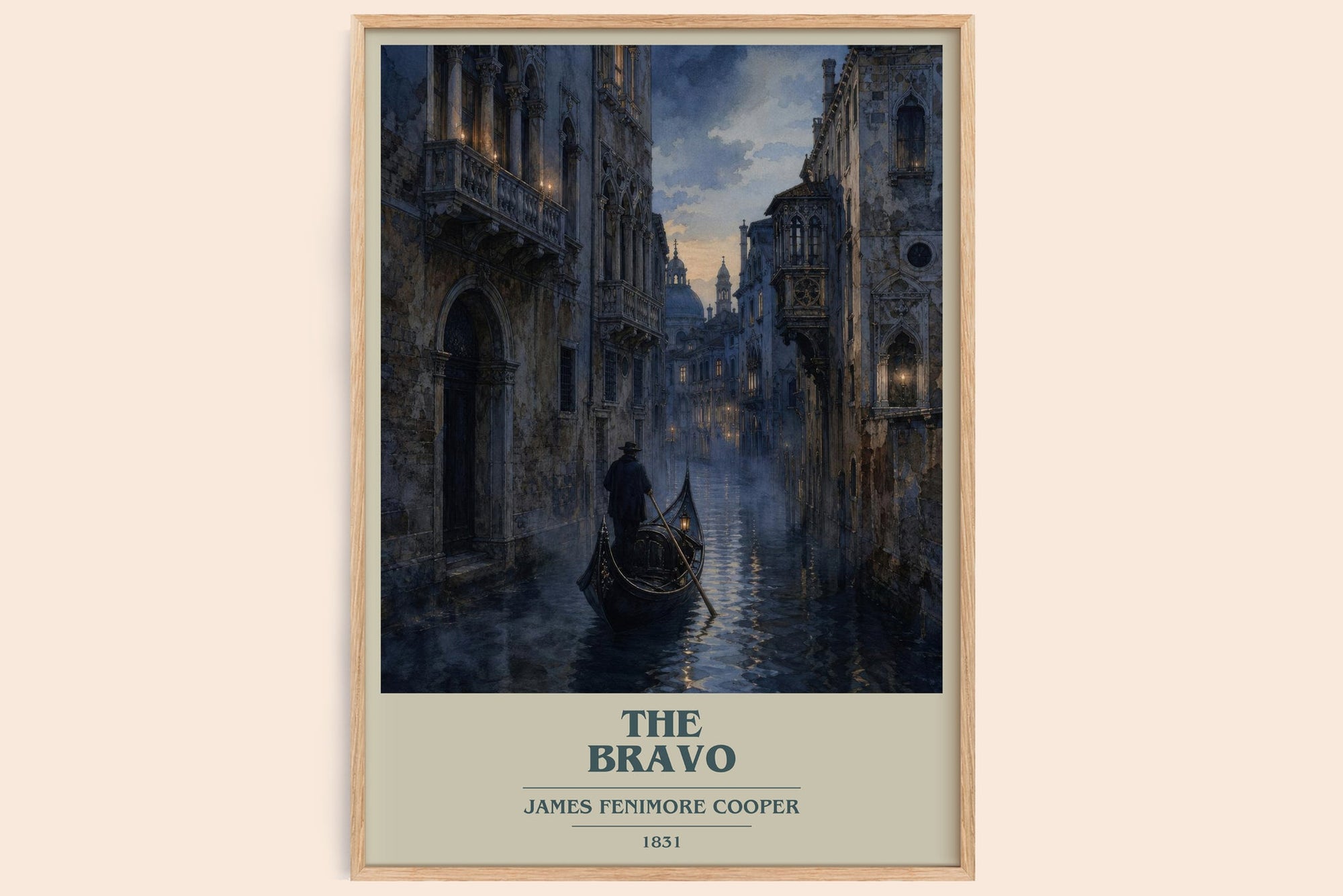 The Bravo book cover book poster by James Fenimore Cooper – framed literary art print