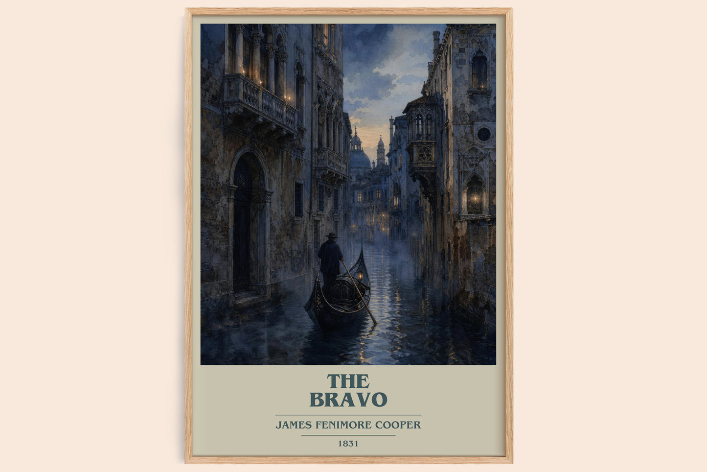 The Bravo book cover book poster by James Fenimore Cooper – framed literary art print