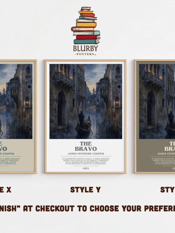 The Bravo bookish print in frame leaning in hallway – historical fiction wall art