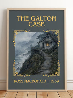 The Galton Case Classic Book Art Print by Ross Macdonald – framed print leaning on a wooden floor