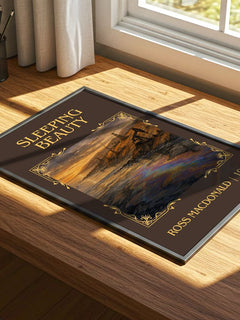 Sleeping Beauty Classic Book Art Print by Ross Macdonald – print on a sunlit desk
