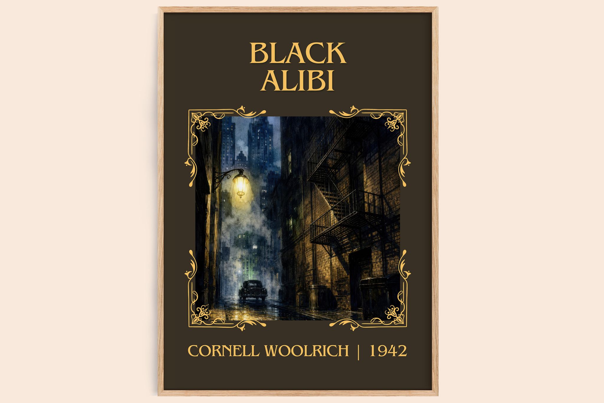 Black Alibi Classic Book Art Print by Cornell Woolrich