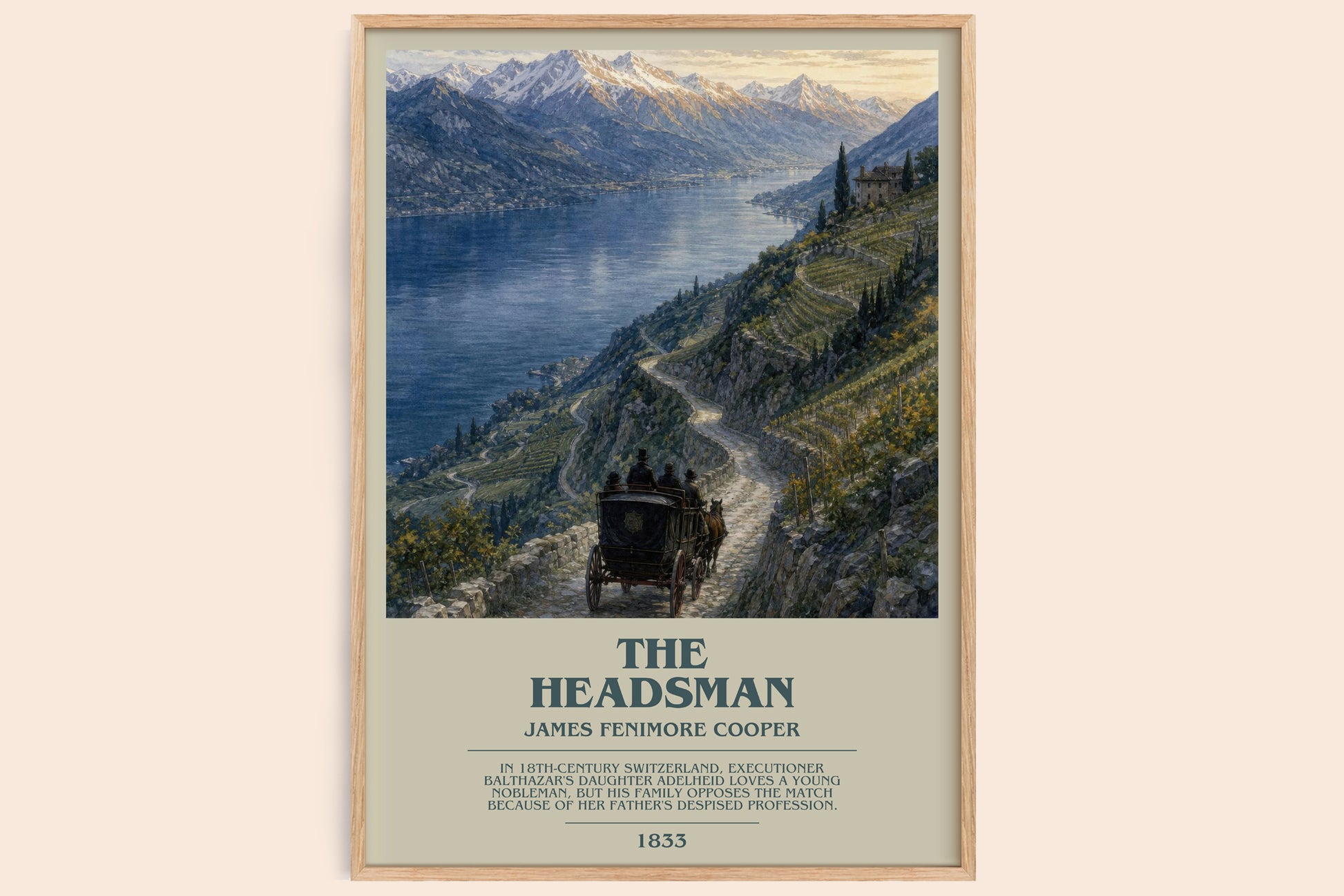 The Headsman bookish book poster by James Fenimore Cooper – framed literary art print