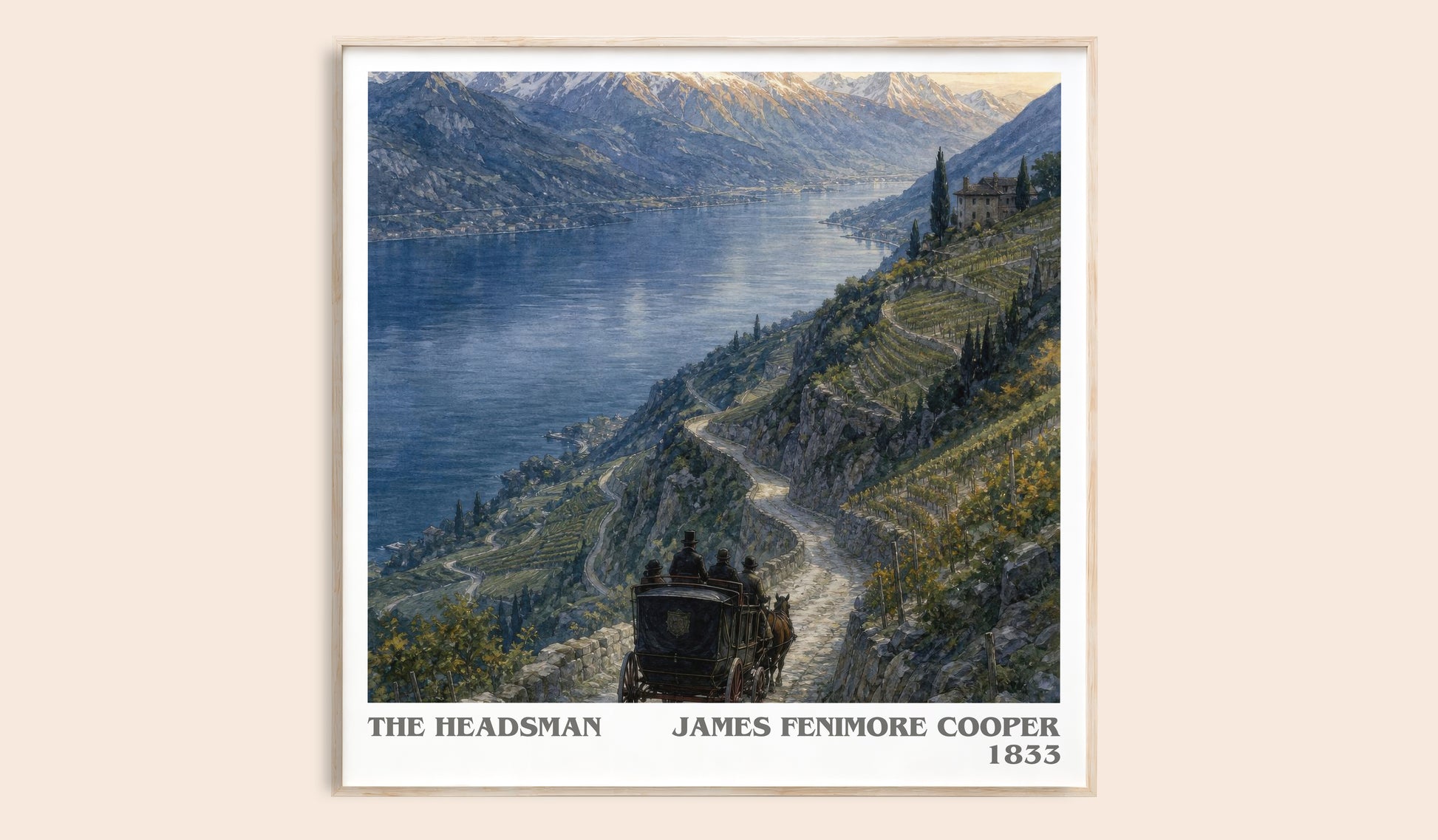 The Headsman literary book poster by James Fenimore Cooper – framed literary art print