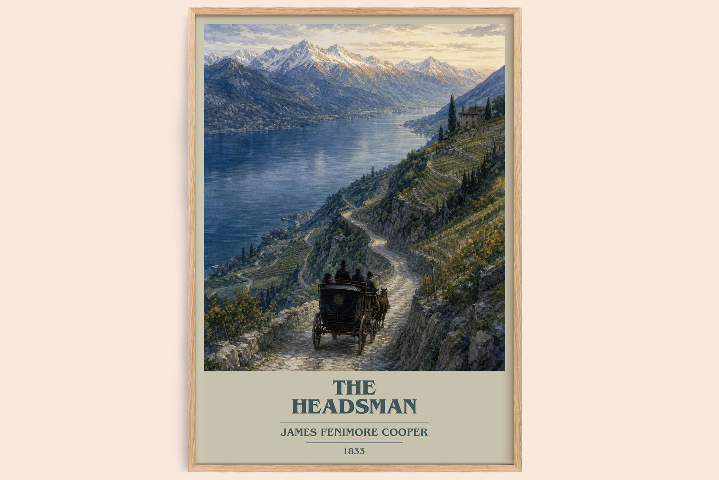 The Headsman book cover book poster by James Fenimore Cooper – framed literary art print