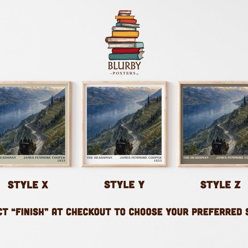 The Headsman literary print in frame leaning in hallway – historical fiction wall art