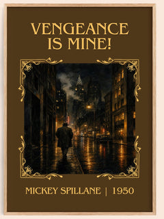 Vengeance Is Mine! Classic Book Art Print by Mickey Spillane – book poster