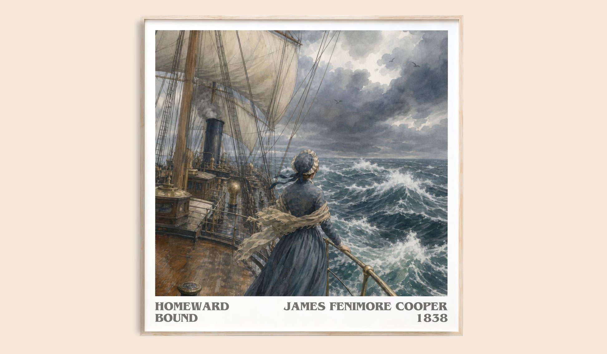 Homeward Bound literary book poster by James Fenimore Cooper – framed literary art print