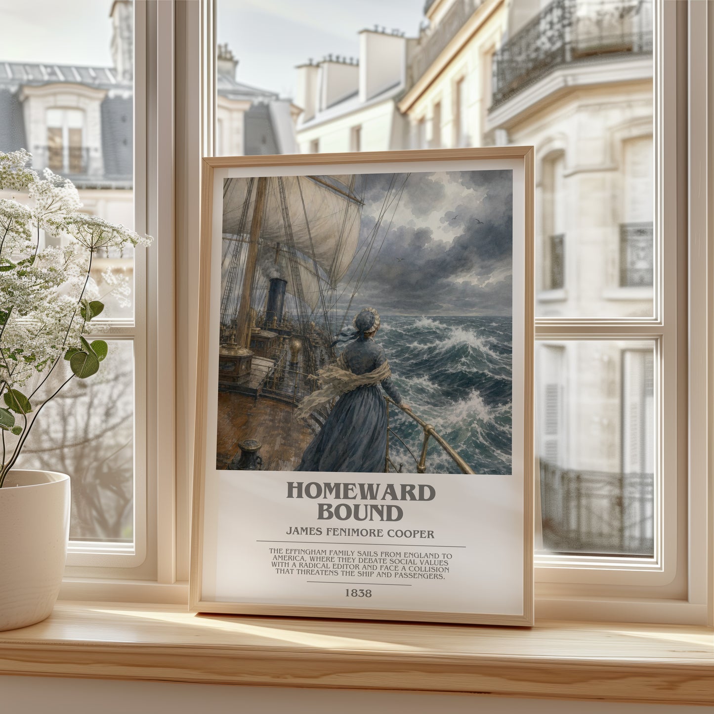 Homeward Bound bookish poster colour and style options – James Fenimore Cooper book art