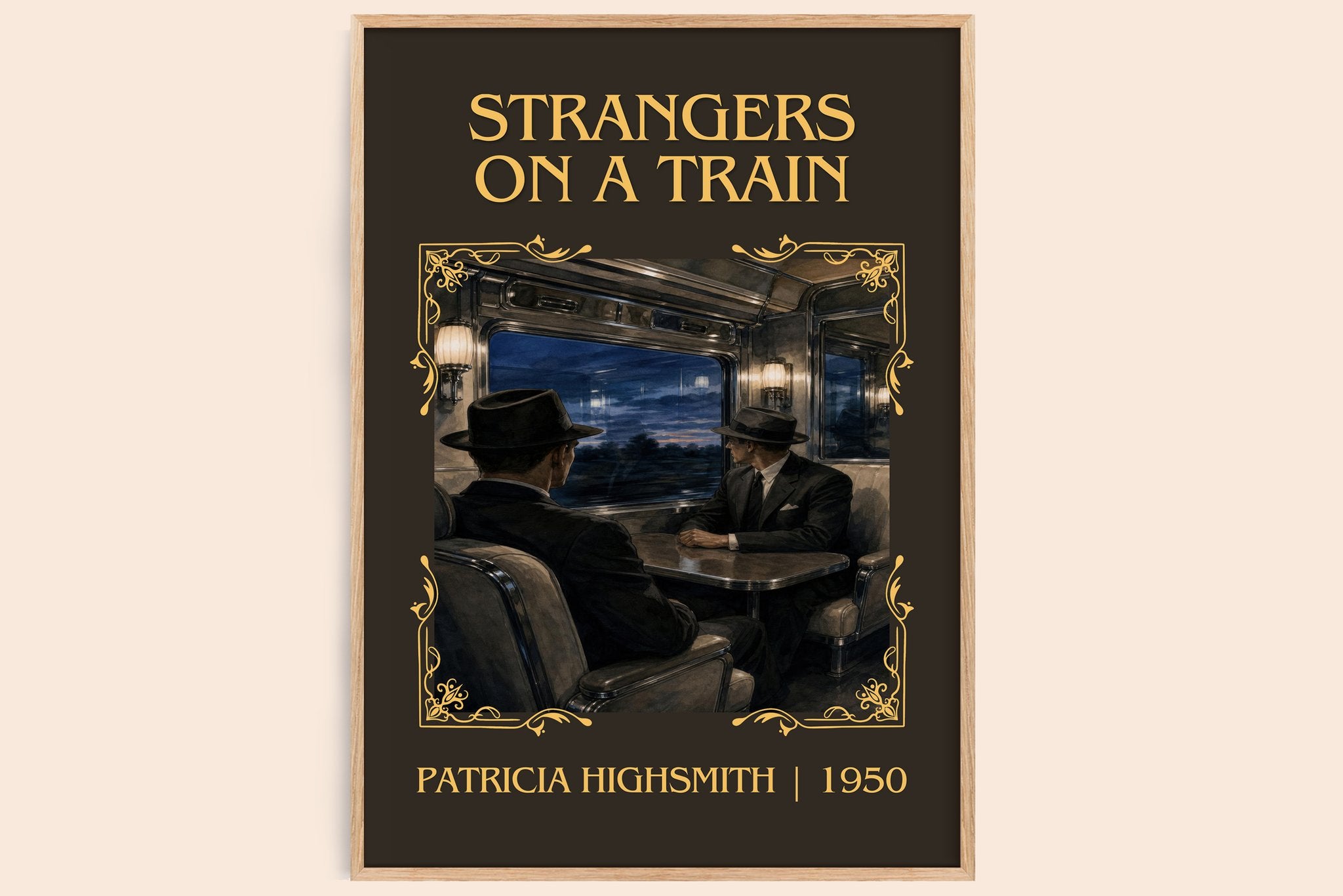 Strangers on a Train Classic Book Art Print by Patricia Highsmith
