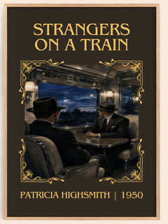 Strangers on a Train Classic Book Art Print by Patricia Highsmith – book poster