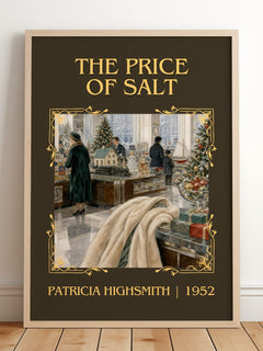 The Price of Salt Classic Book Art Print by Patricia Highsmith – framed print leaning on a wooden floor