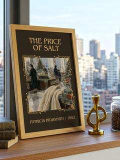 The Price of Salt Classic Book Art Print by Patricia Highsmith – framed print on a city-view windowsill