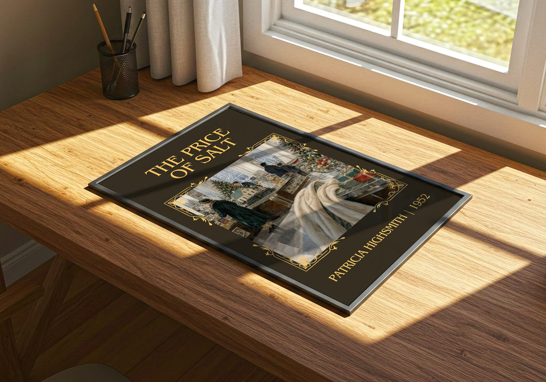 The Price of Salt Classic Book Art Print by Patricia Highsmith – print on a sunlit desk