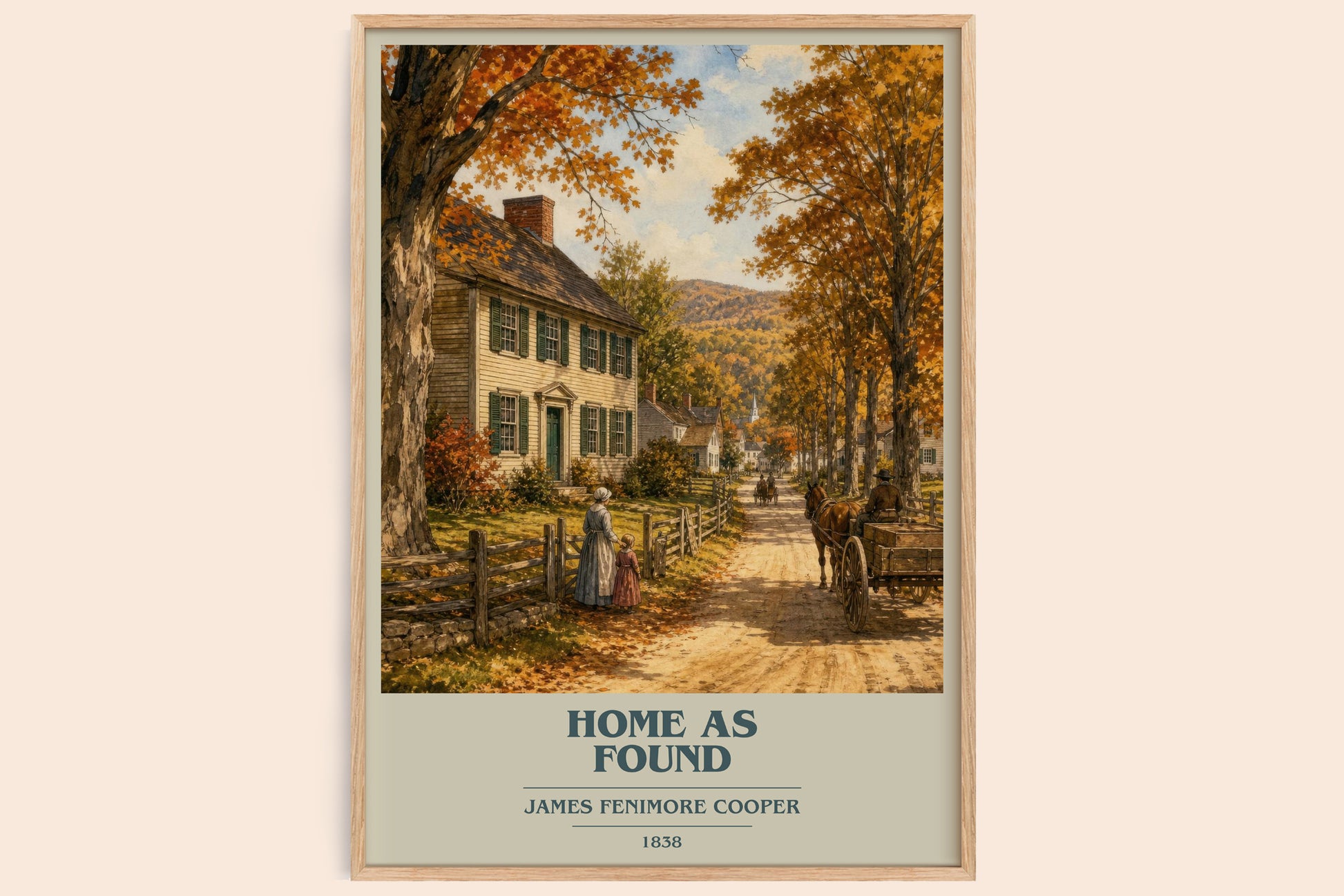 Home As Found book cover book poster by James Fenimore Cooper – framed literary art print