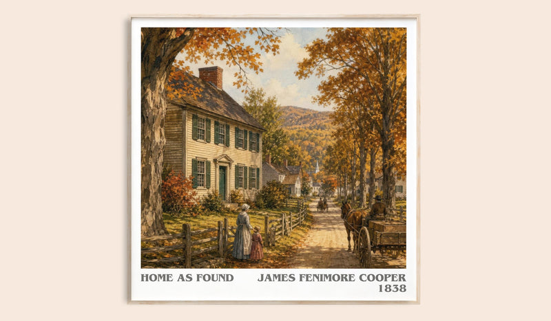 Home As Found literary book poster by James Fenimore Cooper – framed literary art print