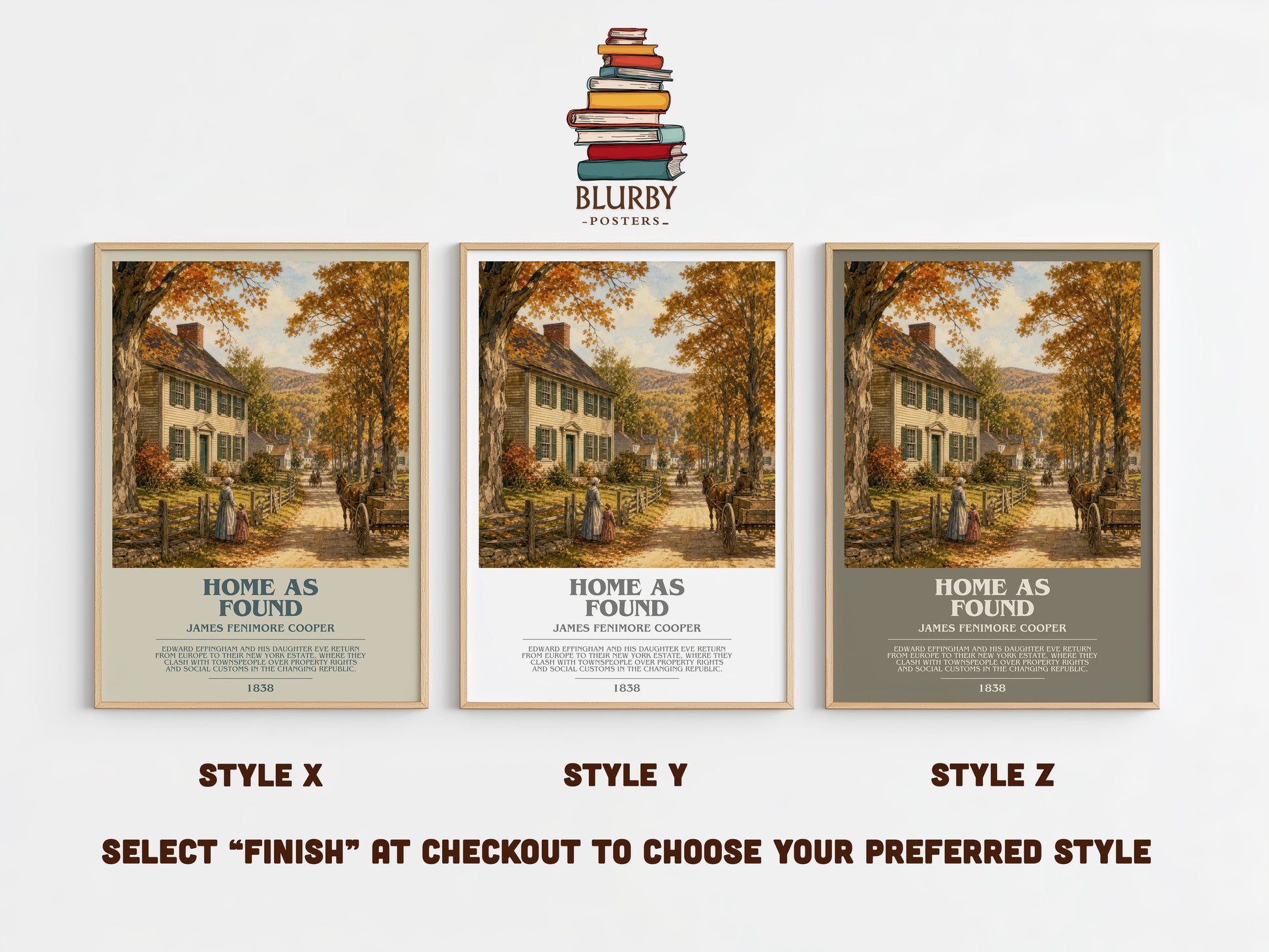 Home As Found bookish print in frame leaning in hallway – historical fiction wall art