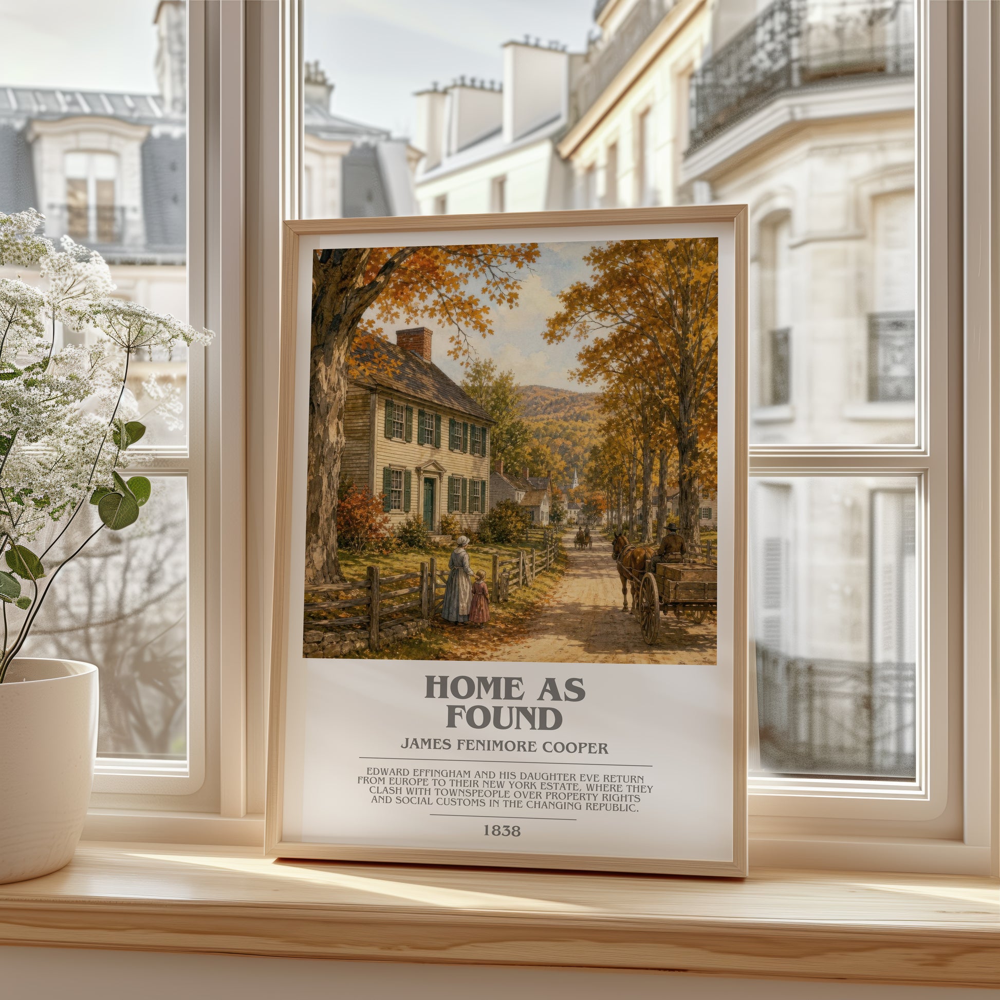 Home As Found bookish poster colour and style options – James Fenimore Cooper book art