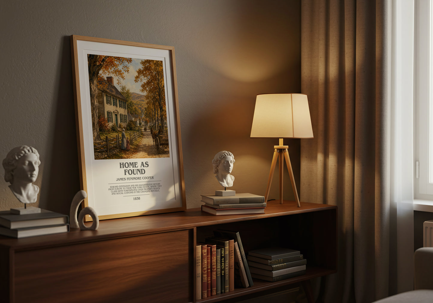 Home As Found bookish book poster framed on wall – historical fiction wall art