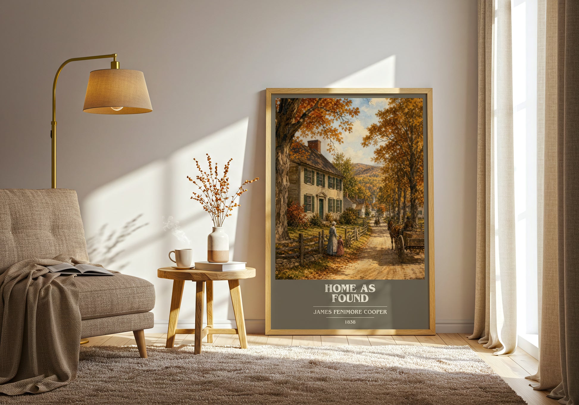 Home As Found book cover print on bookshelf – James Fenimore Cooper fan gift