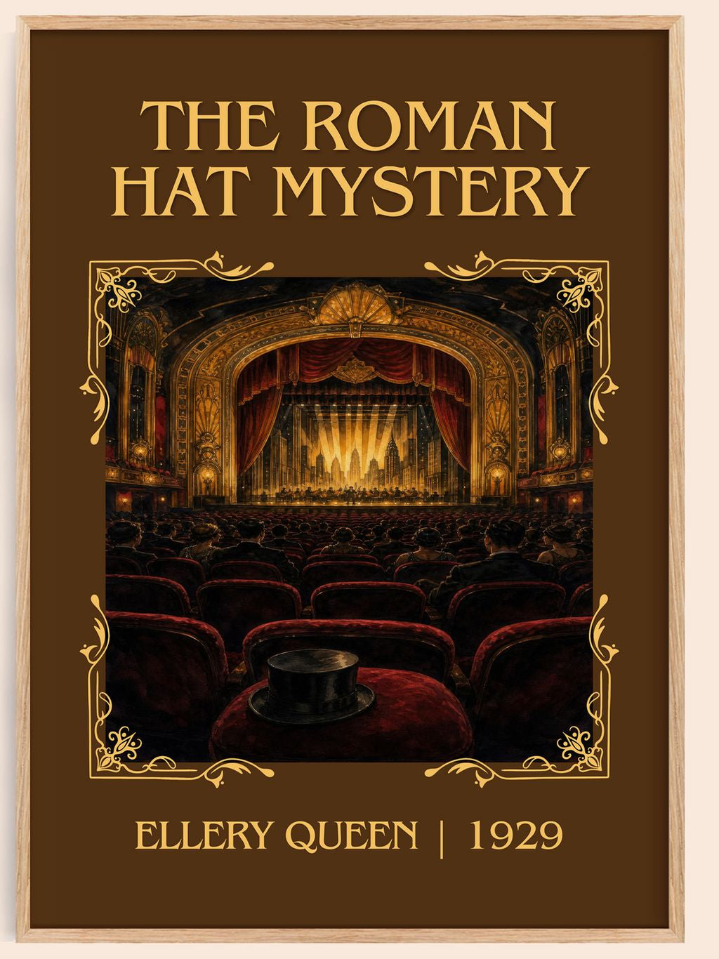The Roman Hat Mystery Classic Book Art Print by Ellery Queen – book poster