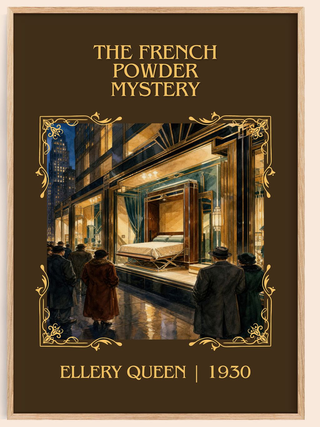 The French Powder Mystery Classic Book Art Print by Ellery Queen – book poster