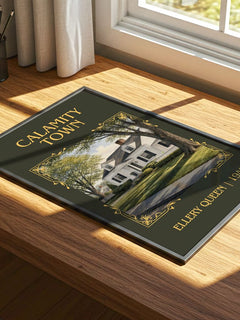 Calamity Town Classic Book Art Print by Ellery Queen – print on a sunlit desk
