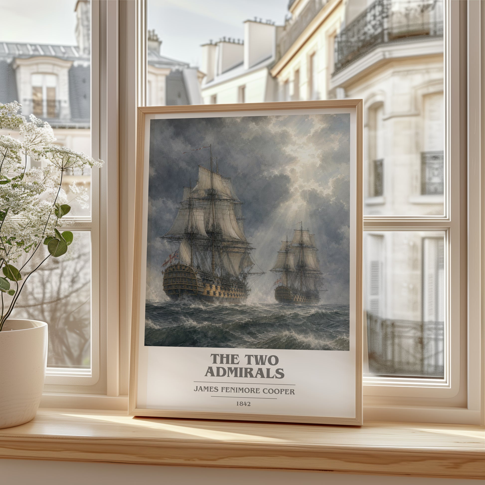 The Two Admirals book cover poster colour and style options – James Fenimore Cooper book art