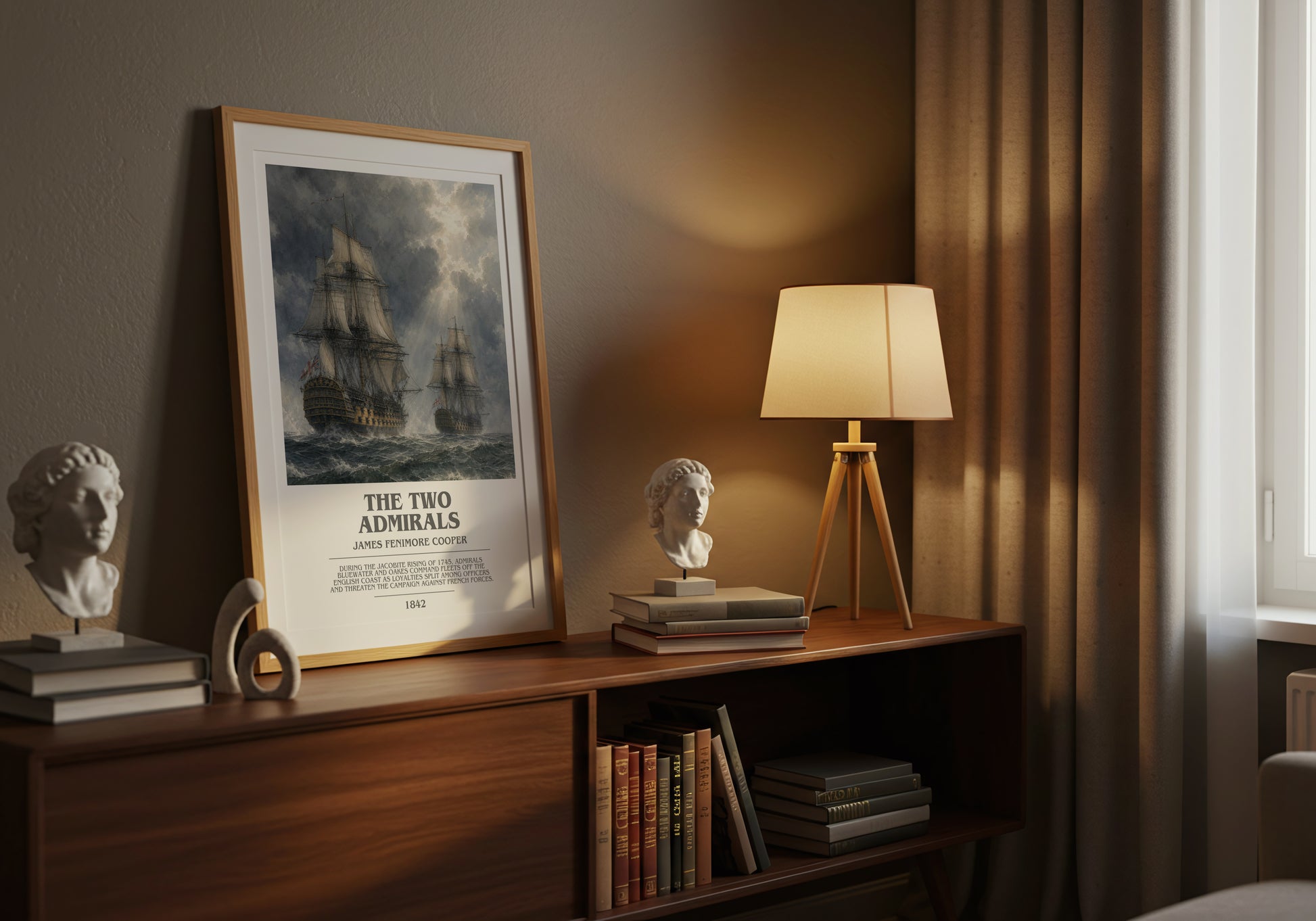 The Two Admirals bookish book poster framed on wall – historical fiction wall art