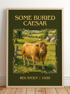 Some Buried Caesar Classic Book Art Print by Rex Stout – framed print leaning on a wooden floor