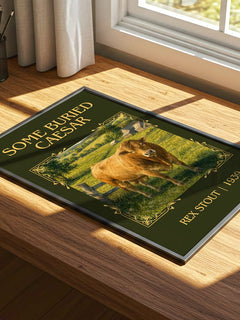 Some Buried Caesar Classic Book Art Print by Rex Stout – print on a sunlit desk