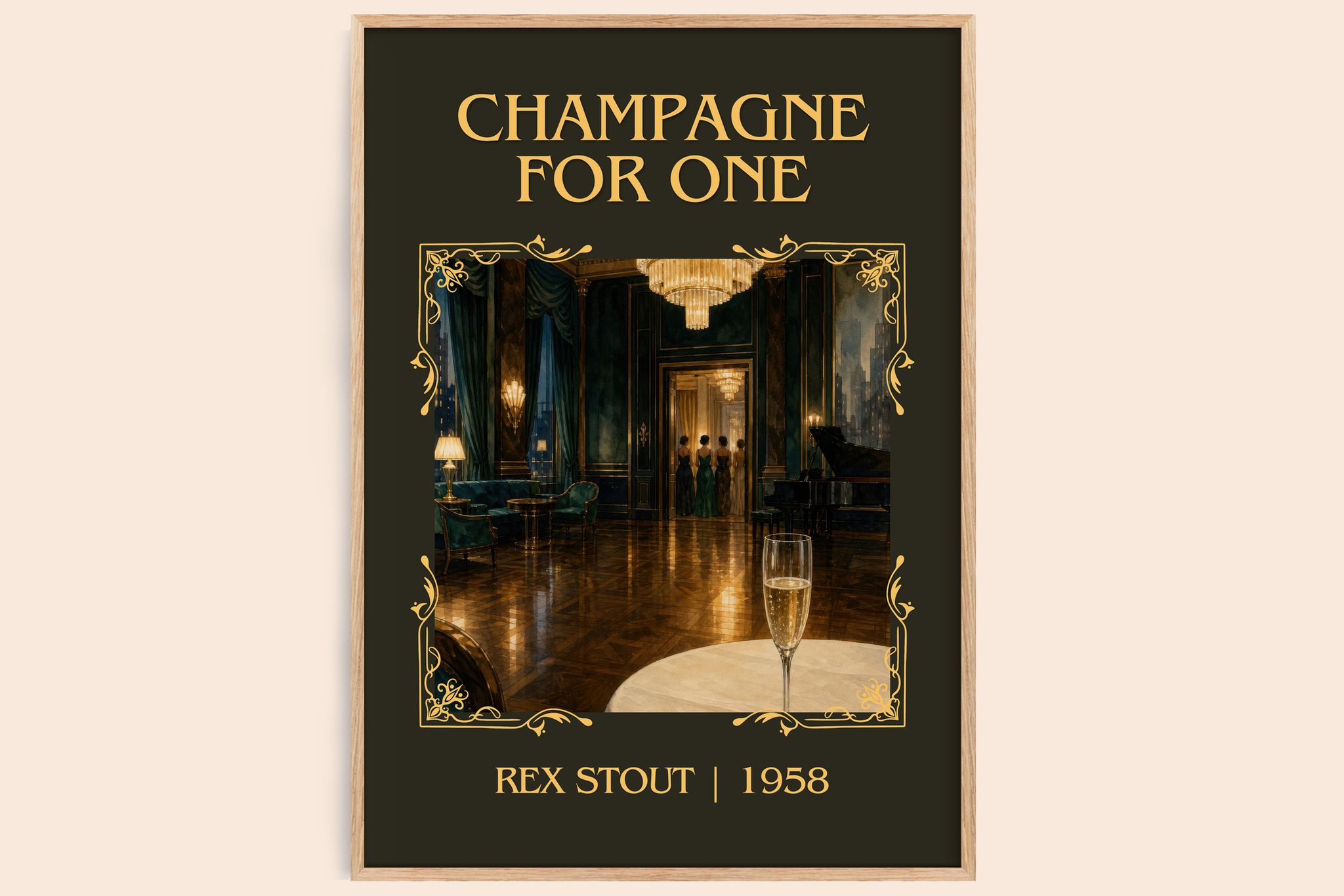 Champagne for One Classic Book Art Print by Rex Stout