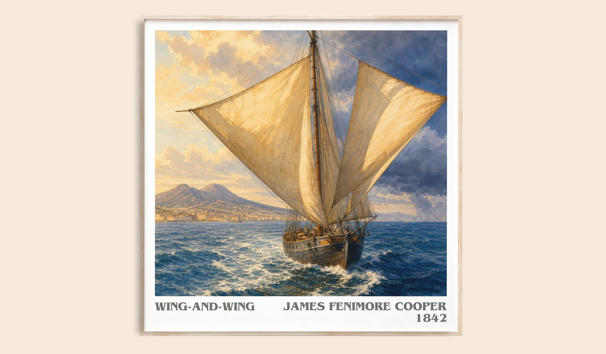 Wing-And-Wing literary book poster by James Fenimore Cooper – framed literary art print