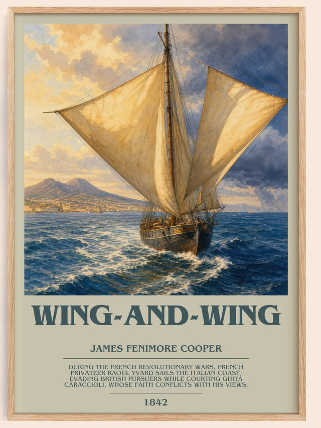 Wing-And-Wing Bookish Wall Art by James Fenimore Cooper