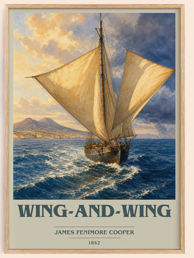 Wing-And-Wing Book Cover Poster by James Fenimore Cooper