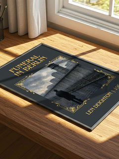 Funeral in Berlin Classic Book Art Print by Len Deighton – print on a sunlit desk