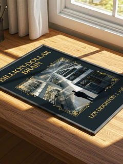 Billion-Dollar Brain Classic Book Art Print by Len Deighton – print on a sunlit desk