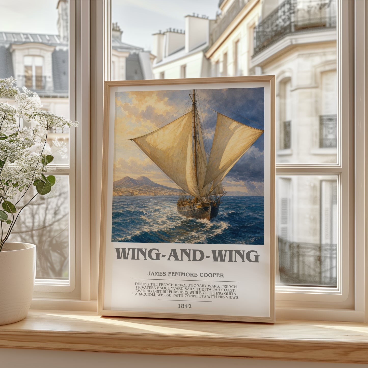 Wing-And-Wing bookish poster colour and style options – James Fenimore Cooper book art