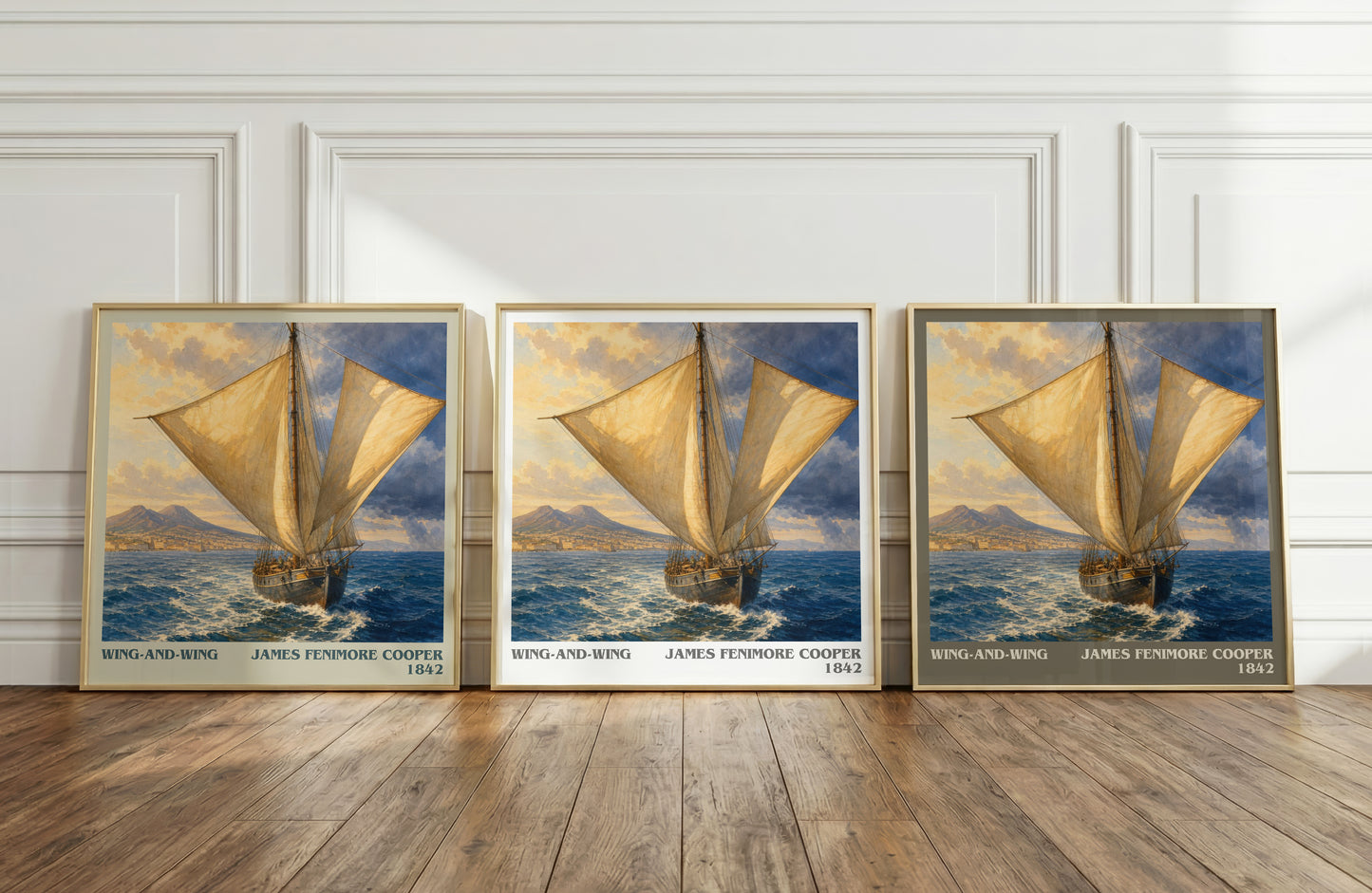 Wing-And-Wing literary art print colour and style options – James Fenimore Cooper book art
